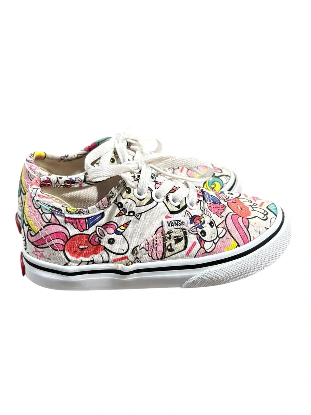 Vans Infant Toddler Lace Up Donut Unicorn Skateboard Shoes Size 8